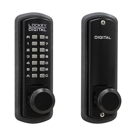 Lockey Mechanical Keyless Combination Passage Knob Lock Single Combination Jet Black Marine Grade 3830-JBMG